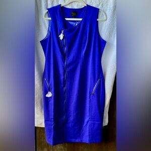 Serena Williams Dark Purple Midi Dress with Elegant Silhouette